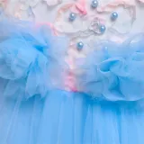 Girl Pearls Tutu Floral Embroidered Bowknot Tutu Gown Dresses