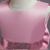 Girl Tutu Flowers Sequins Bowknot Trailing Gown Dresses