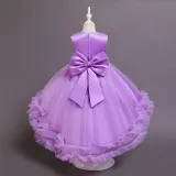 Girl Tutu Flowers Sequins Bowknot Trailing Gown Dresses
