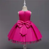 Toddler Girl Embroidered Jewelry Flower Tutu Bowknot Party Gown Dresses