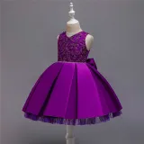 Toddler Girl Embroidered Jewelry Flower Tutu Bowknot Party Gown Dresses