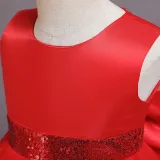 Girl Tutu Flowers Sequins Bowknot Trailing Gown Dresses
