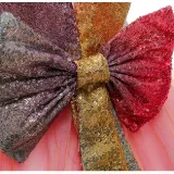 Toddler Girl Rainbow Sequins Tutu Princess Gown Dress With Hair Band