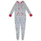 Toddler Kids Boys and Girls Christmas Sleepwear Prints Snow Onesie Jumpsuit Pajamas Set