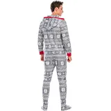 Toddler Kids Boys and Girls Christmas Sleepwear Prints Snow Onesie Jumpsuit Pajamas Set