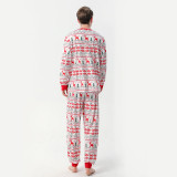 Christmas Family Matching Sleepwear Pajamas Red Deers Trees Graph Printing Strips Sets