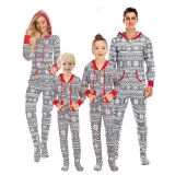 Toddler Kids Boys and Girls Christmas Sleepwear Prints Snow Onesie Jumpsuit Pajamas Set