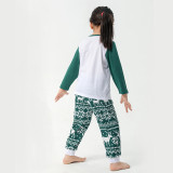 Christmas Family Matching Sleepwear Cute Dinosaur Slogan Tops And Deer Printing Stripes Pants