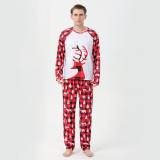 Christmas Family Matching Pajamas Plaid Elk and Red Christmas Tree Pant Sets
