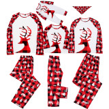 Christmas Family Matching Pajamas Plaid Elk and Red Christmas Tree Pant Sets