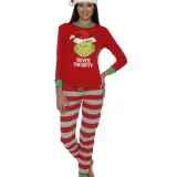 Toddler Kids Boys and Girls Christmas Pajamas Red Monster Top and Red Stripes Pants Sets