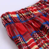 Toddler Kids Boys and Girls Christmas Pajamas Sets Red Santa Claus Top and Plaid Pant