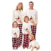 Christmas Family Matching Sleepwear Pajamas Cute Christmas Hat Deer Tops And Plaids Pants
