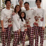Toddler Kids Boys and Girls Christmas Pajamas Sets White Christmas Deer Top and Red Plaids Pants