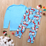 Toddler Kids Boys and Girls Christmas Pajamas Sets Blue Jolly Snow Man Top and Snowflake Pant