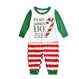 Toddler Kids Boys and Girls Christmas Pajamas Green Slogan Top and Red Stripes Pants Sets