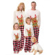 Christmas Family Matching Sleepwear Pajamas Cute Smile Deer Tops And Plaids Pants