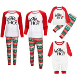 Toddler Kids Boys and Girls Christmas Pajamas White Hohoho Hat Top and Christmas Stocking Pants Sets