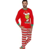 Toddler Kids Boys and Girls Christmas Pajamas Red Monster Top and Red Stripes Pants Sets