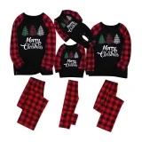 Toddler Kids Boys and Girls Christmas Pajamas Sets Plaids Trees Top and Red Plaid Pants