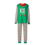 Toddler Kids Boys and Girls Christmas Pajamas Sets Green ELF SQUAD Top and Red Stripes Pants