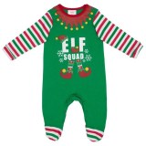 Toddler Kids Boys and Girls Christmas Pajamas Sets Green ELF SQUAD Top and Red Stripes Pants