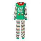 Toddler Kids Boys and Girls Christmas Pajamas Sets Green ELF SQUAD Top and Red Stripes Pants