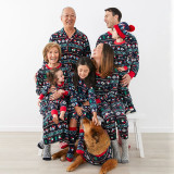 Toddler Kids Boys and Girls Christmas Pajamas Sets Dark Blue Gnome Santa Claus Trees Snow Top and Pants