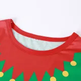 Toddler Kids Boys and Girls Christmas Pajamas Sets Green ELF SQUAD Top and Red Stripes Pants