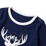 Toddler Kids Boys and Girls Christmas Pajamas Sets Deer Horn Top and Blue Stripes Pants