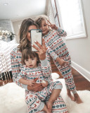 Toddler Kids Boys and Girls Christmas Pajamas Sets White Deers Trees Printing Top and Pants