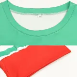 Christmas Family Matching Sleepwear Pajamas Green What ELF Christmas Hat Top and Green Stripes Pants