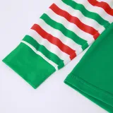 Toddler Kids Boys and Girls Christmas Pajamas Sets Green ELF SQUAD Top and Red Stripes Pants