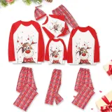 Toddler Kids Boys and Girls Christmas Pajamas Sets Red Deers Top and Plaid Pant