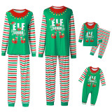 Toddler Kids Boys and Girls Christmas Pajamas Sets Green ELF SQUAD Top and Red Stripes Pants