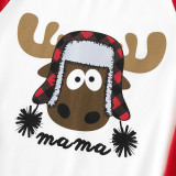 Toddler Kids Boys and Girls Christmas Pajamas Sets Red Elk Tops and Plaid Pants