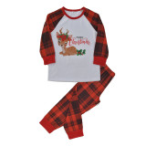 Baby Toddler Kids Boys and Girls Christmas Pajamas Sets Deer Merry Christmas Plaids Top and Pants