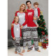 Christmas Family Matching Sleepwear Pajamas Sets Red Deers Top and Gray Beers snowflake Pants