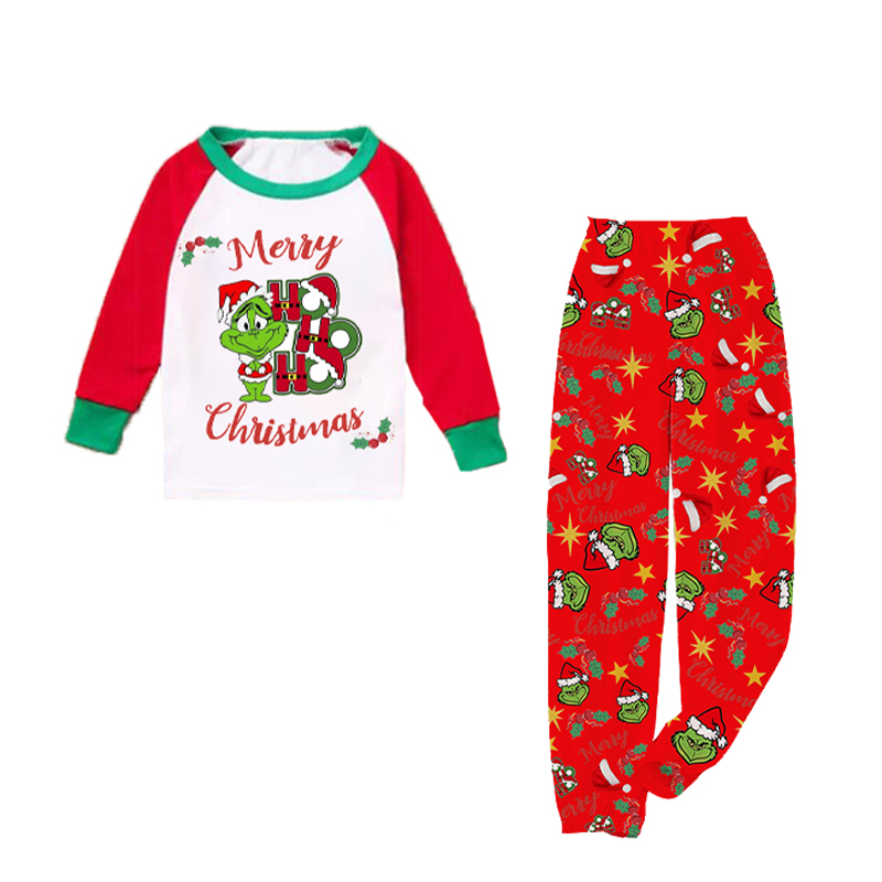 Kids Toddler Boys Girls Christmas Sleepwear Pajamas Red Slogan Sets