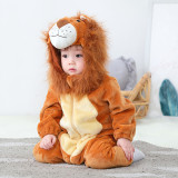 Baby Brown Cute Lion Onesie Kigurumi Pajamas Animal Costumes for Unisex Babys