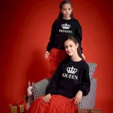 Matching Family King Queen Princ Princess Crown Letters Family Sweatshirt Tops