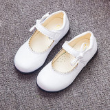 Toddler Girls PU Leather Flat Bowknot Dress Shoes