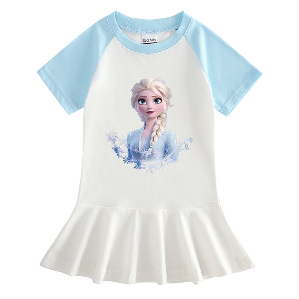 Toddler Girl Ice Princess Short Sleeve Pleated Dress