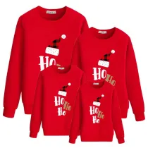 Christmas Matching Family Slogan Hohoho Christmas Hat Family Sweatshirt Tops