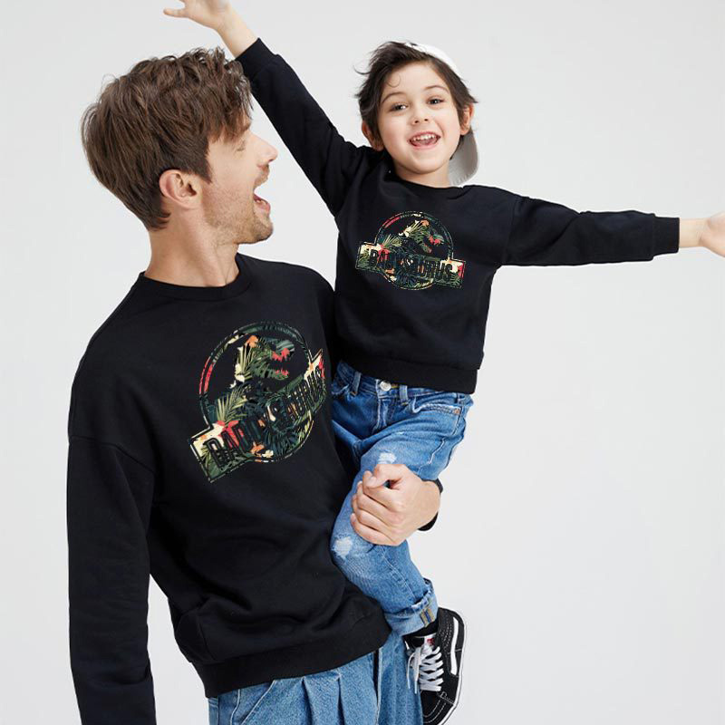 Christmas Matching Family Christmas Flower Colorful Dinosaur Slogan Family Sweatshirt Tops
