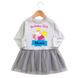 Toddler Girls Angel Peppa Pig A-Line Long-Sleeved Mesh Dress