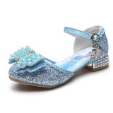 Toddler Girls Jewelry Beads Butterfly Sequins Frozen Princess Heels Dress Shoes