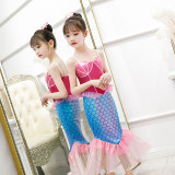 Toddler Kid Girls Halloween Cosplay Mermaid Princess Tutu Rose Pink Dress