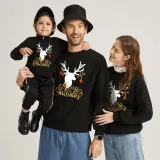 Christmas Matching Family Deer Gold Merry Christmas Letters Christmas Family Sweatshirt Tops