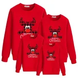 Christmas Matching Family Cute Plaids Deer Slogans Christmas Sweatshirt Tops